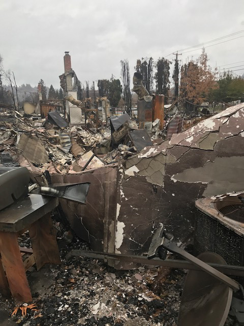Debris removal after California wildfire